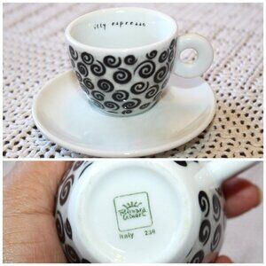 Richard Ginori illy Espresso Cup and Plate Spirali 1995 Italy Limited edition